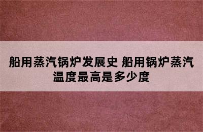 船用蒸汽锅炉发展史 船用锅炉蒸汽温度最高是多少度